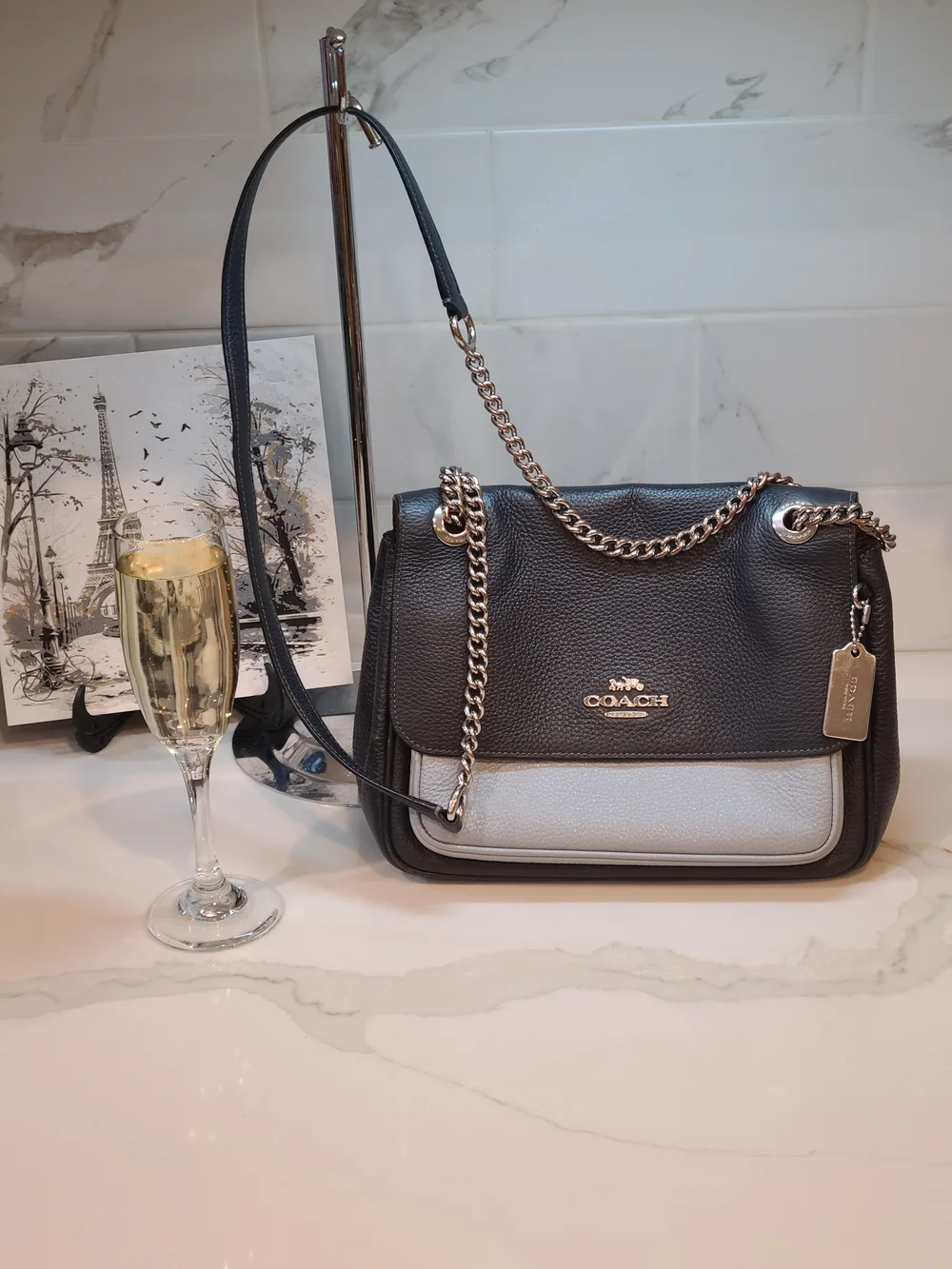 Coach Klare Crossbody 25 In Color block Silver/Midnight Multi CC351 EUC